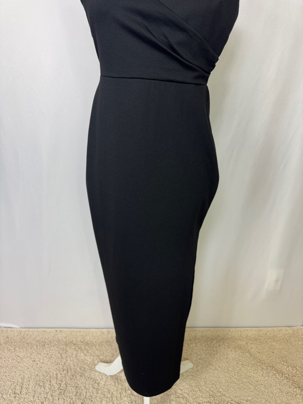 Petal & Pup Jolie Asymmetric Sheath Midi Dress Size 8 Black - Picture 7 of 14